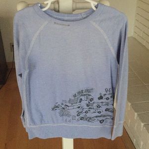 Long sleeve lightweight blue tee shirt